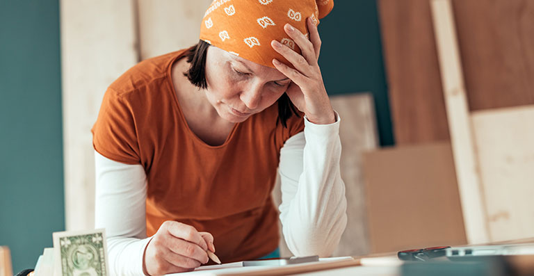 woman-with-bandana-working